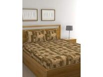 Raymond Home Cotton Double bedsheet with 2 Pillow Cover (Brown) Rs. 706
