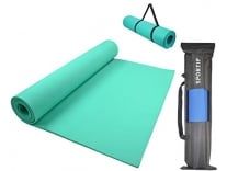 Sportif Non Slip Yoga Mat with Carry Bag & Carry Strap for Home, Outdoor, Gym Workouts Exercise (4mm) (Turquoise) Rs. 430