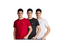 Cazibe Men’s Regular T-Shirt (CZ11101-Charcoal/Offwhite/Red- Charcoal/Offwhite/Red XL) Rs. 387