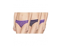 Amante Printed Low Rise Cotton Bikini Panty Pack (Pack of 3) Feb Pr 01 (Dark) Large Rs. 248