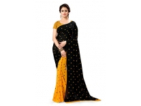 Anand Sarees Georgette with Blouse Piece Saree (1262_5_Yellow_Free) Rs.209