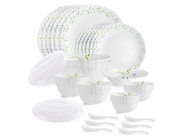 Cello Tropical Lagoon Dazzle Series Opalware Dinner Set, 35 Pieces, Service for 6, White, Extra Large Rs. 1899