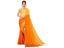 D’Liya Embellished Bollywood Silk Blend Saree(Yellow) Rs.86
