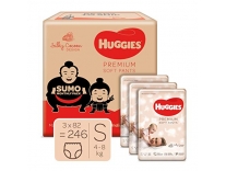 Huggies Premium Soft Pants Sumo Monthly pack, Small (S) size baby diaper pants, 246 count Rs. 1439