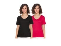 Indigo Women’s Regular T-Shirt (AW21/IND-9013_red+Black_Small Rs.289