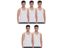 LUX VENUS Men’s Cotton Vest (Pack of 5) (8904209874030_Venus_WH_RN_100_White) Rs. 348