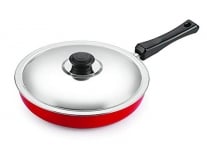 Nirlon Aluminium Kitchen Cooking Non- Stick FryPan with Bakalite Handle with Steel LID(Compatible with All Gas & stovetops Only)|26mm Classic_Frying Pan13 Rs. 470