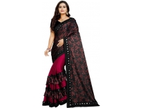 ksevencreation Printed Fashion Lycra Blend Saree(Maroon) Rs.259