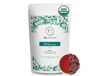 Tea Treasure Organic Hibiscus Tea – 100 Gm – Blend of Ginger, Rose, Lemongrass, Green Tea, Hibiscus Flowers & Other Natural Herbs | Morning Tea | Relaxation Tea | Whole Loose Leaf Tea | Wellness Tea Rs.155