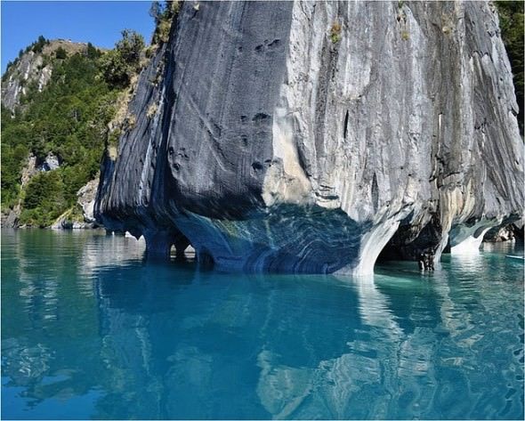 The Lake Carrera Makes Some Incredible Marble Structures