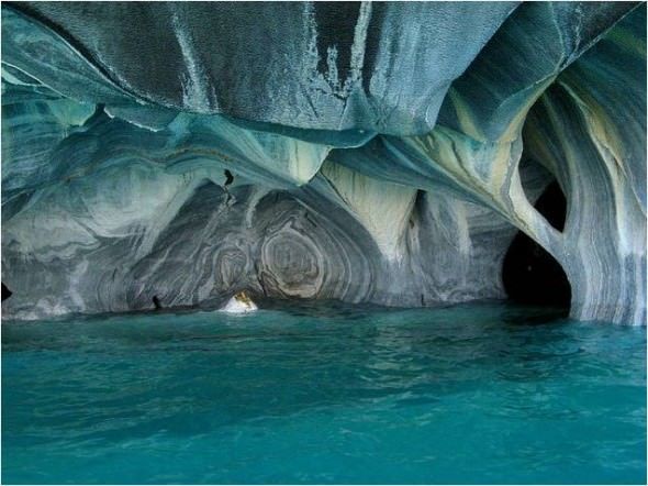 The Lake Carrera Makes Some Incredible Marble Structures