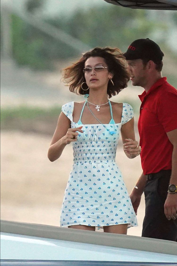 Bella Hadid Walking On The Beach In St Barts