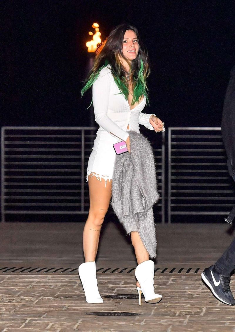 Bella Thorne Candids In White Shorts At Nobu In Malibu