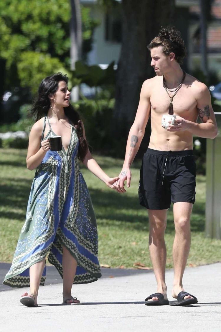Camila Cabello And Shawn Mendes On A Morning Coffee Walk In Miami