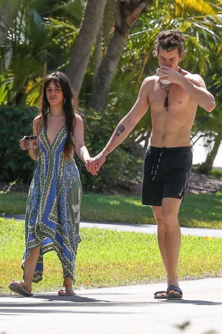 Camila Cabello And Shawn Mendes On A Morning Coffee Walk In Miami
