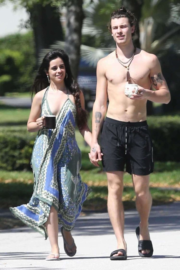 Camila Cabello And Shawn Mendes On A Morning Coffee Walk In Miami