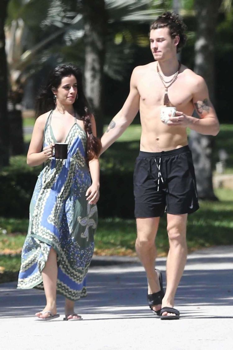 Camila Cabello And Shawn Mendes On A Morning Coffee Walk In Miami