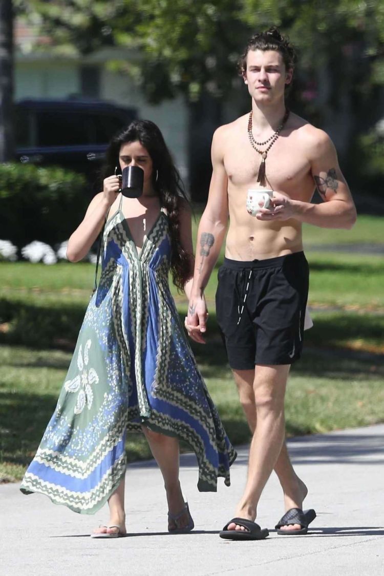 Camila Cabello And Shawn Mendes On A Morning Coffee Walk In Miami