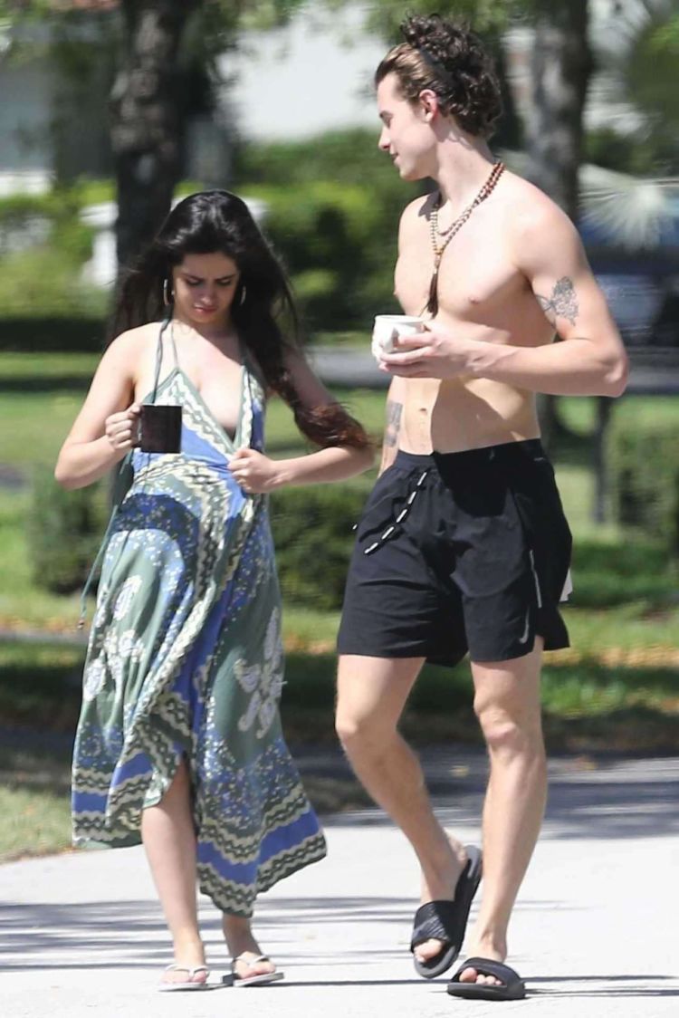Camila Cabello And Shawn Mendes On A Morning Coffee Walk In Miami
