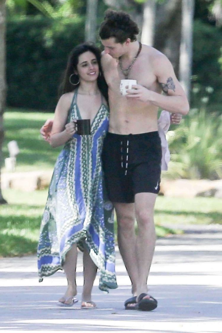 Camila Cabello And Shawn Mendes On A Morning Coffee Walk In Miami