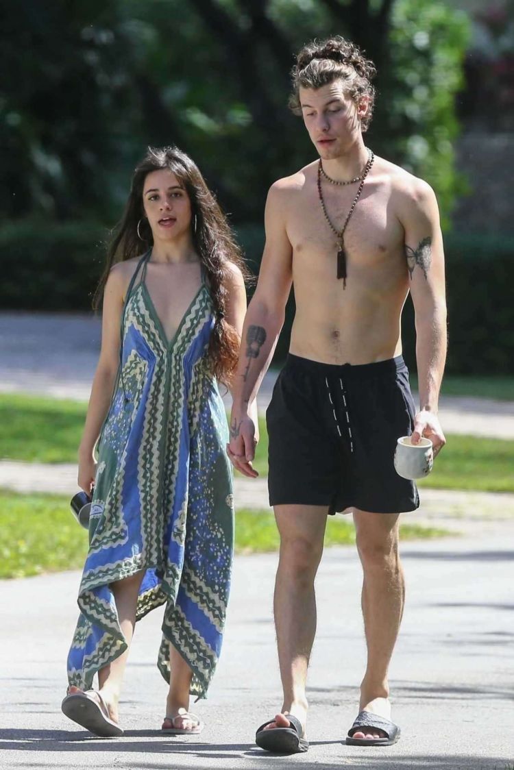 Camila Cabello And Shawn Mendes On A Morning Coffee Walk In Miami