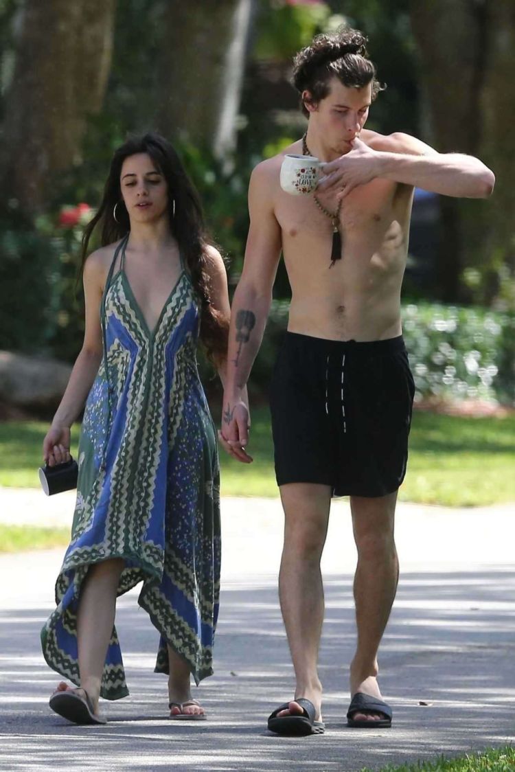 Camila Cabello And Shawn Mendes On A Morning Coffee Walk In Miami