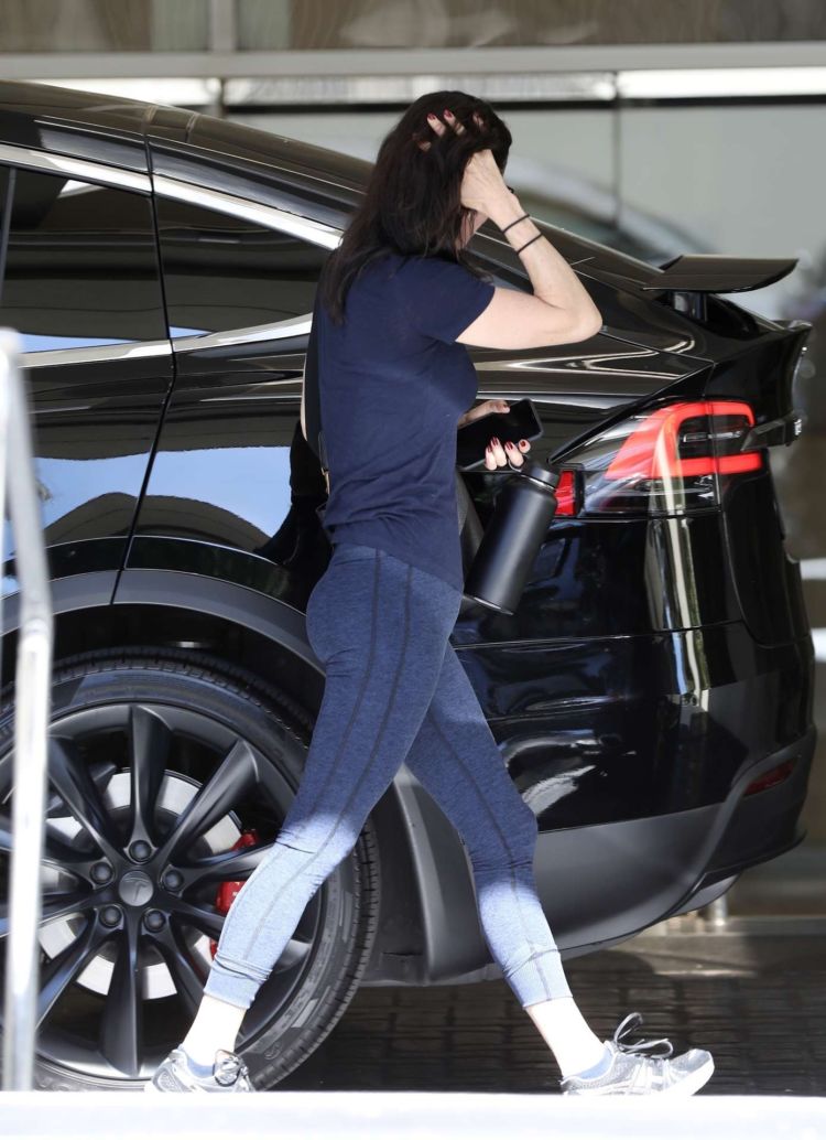 Courteney Cox Candids Outside Gym For Her Morning Workout In LA