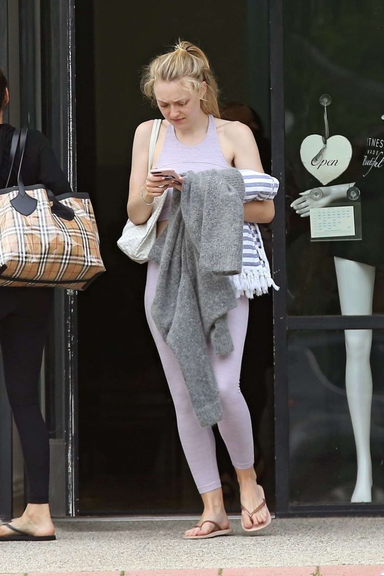 Dakota Fanning Candids While Leaving A Gym In LA