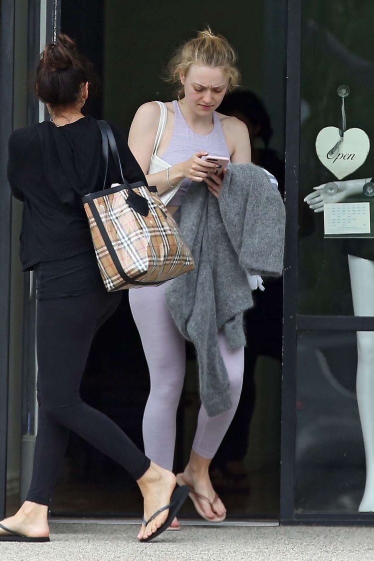 Dakota Fanning Candids While Leaving A Gym In LA