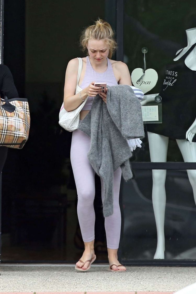 Dakota Fanning Candids While Leaving A Gym In LA