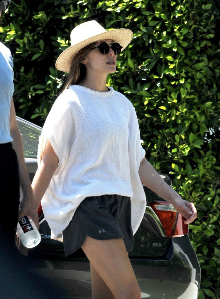 Elizabeth Olsen Candids In Shorts Out In Studio City