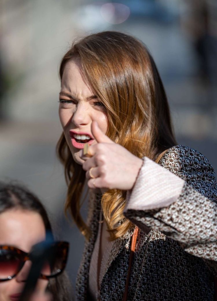 Emma Stone Arrives At 'Jimmy Kimmel Live' In Los Angeles