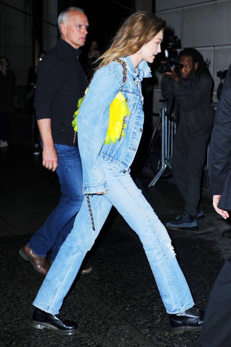 Gigi Hadid Out For A Night Out In Denim Outfit in NYC