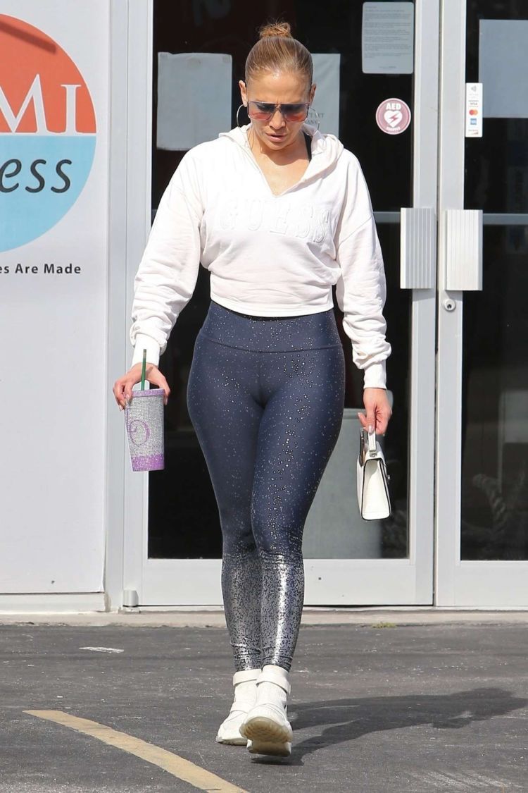 Jennifer Lopez Candids In Tights While Heading To The Gym In Miami