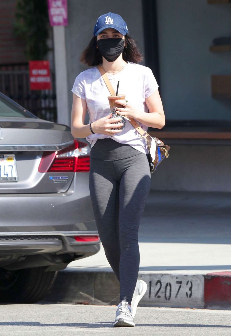 Lucy Hale Gets A Coffee With A Girlfriend In Studio City