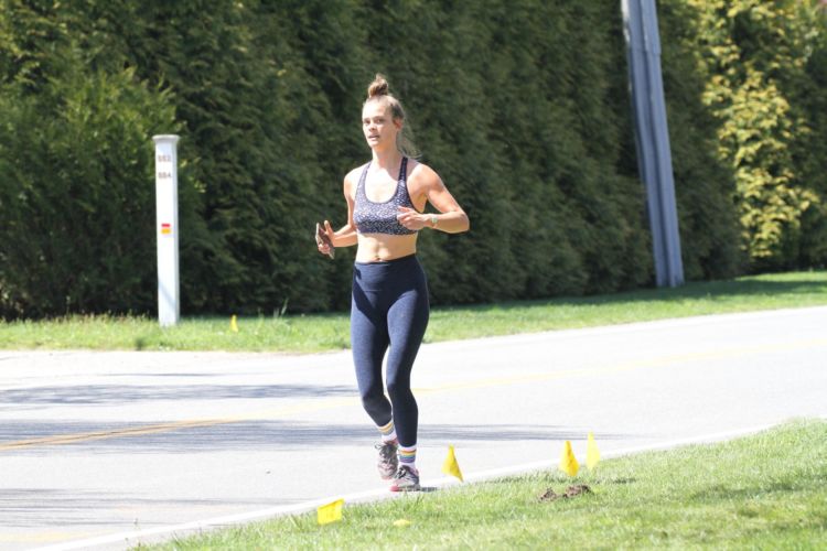 Nina Agdal Jogging Out In The Hamptons