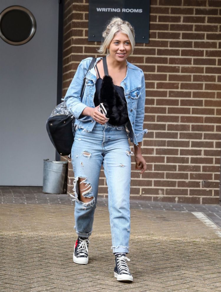 Paige Turley Candids In Denims While Leaving Tileyard Music Studios In London