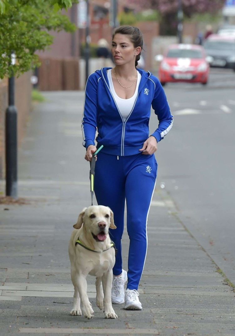 Fitness Freak Phoebe Price Spotted Stretching In The Middle Of The Road