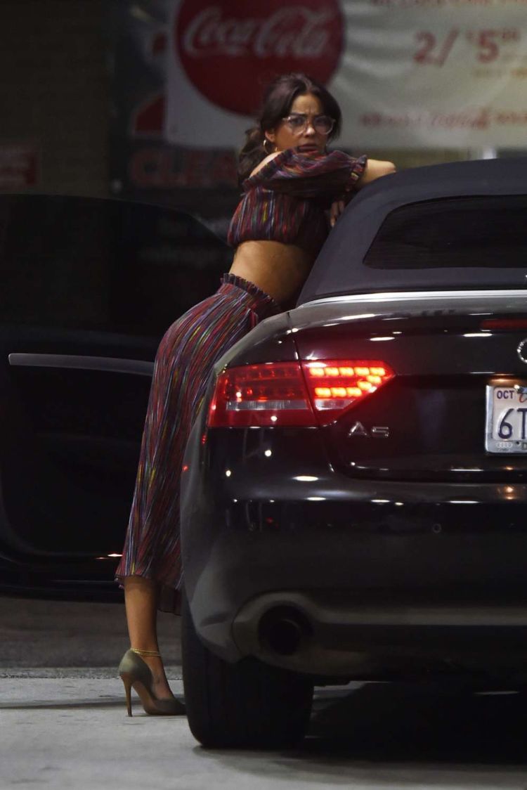Sarah Hyland Candids While Pumping Gas After Dinner