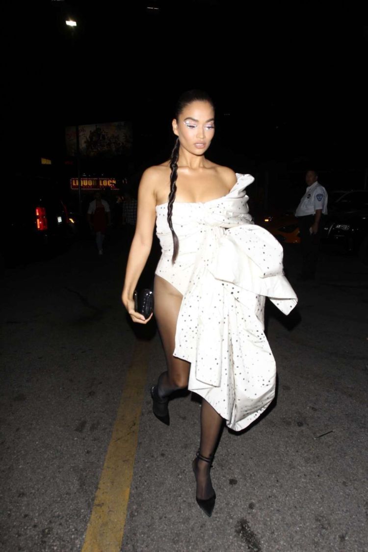 Shanina Shaik Arrives At Demi Lovato's Halloween Party In Hollywood