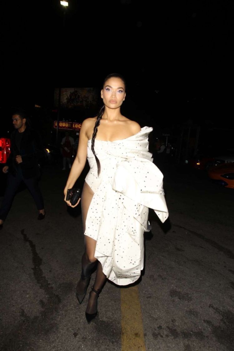 Shanina Shaik Arrives At Demi Lovato's Halloween Party In Hollywood