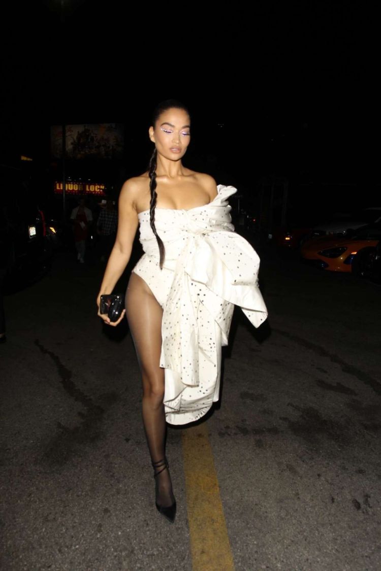 Shanina Shaik Arrives At Demi Lovato's Halloween Party In Hollywood