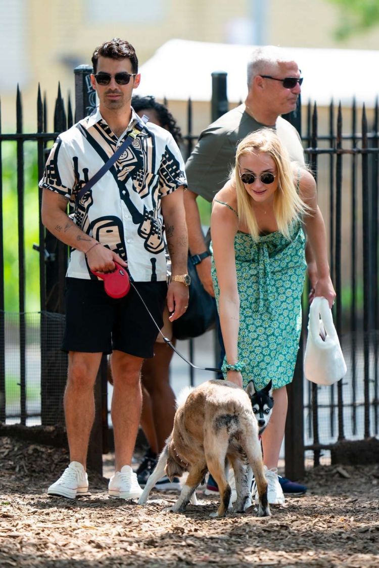 Sophie Turner Takes Her Dog Porky To McCarren Park In Brooklyn
