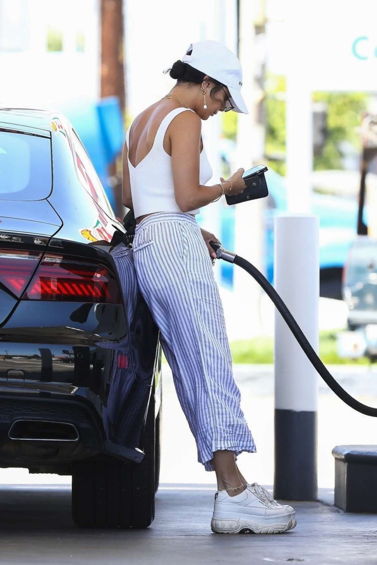 Vanessa Hudgens Snapped At A Gas Station In Los Angeles