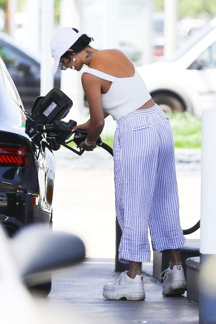 Vanessa Hudgens Snapped At A Gas Station In Los Angeles