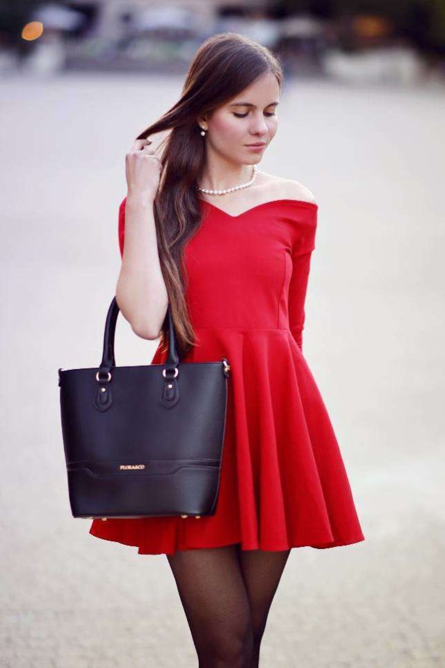 Instagram Model Ariadna Majewska Shoots In A Red Dress And Black ...