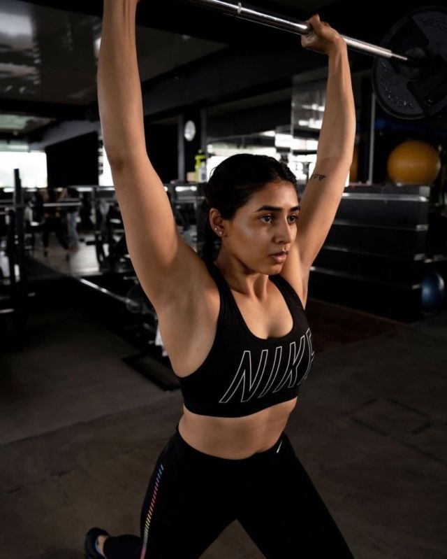 Kantara Actress Saptami Gowda Gym Workout Pictures