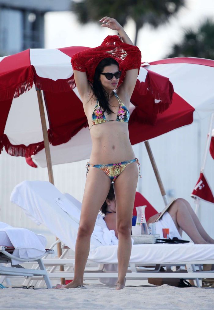 Adriana Lima On A Bikini Vacation At The Beach In Miami