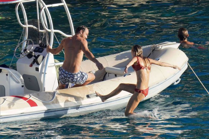 Alizee Thevenet Celebrating New Year With Fiancee On A Boat Trip