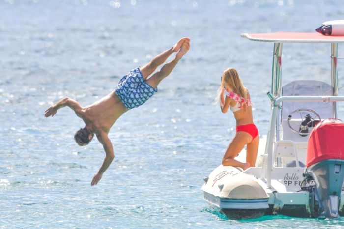 Alizee Thevenet Celebrating New Year With Fiancee On A Boat Trip